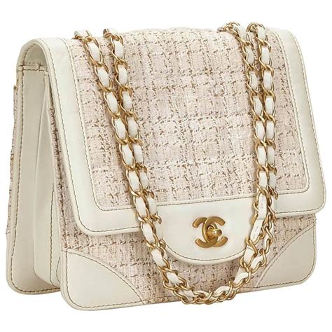 chanel white tweed bag|chanel tweed bag for sale.